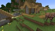 The plains village near spawn (Image via Minecraft)